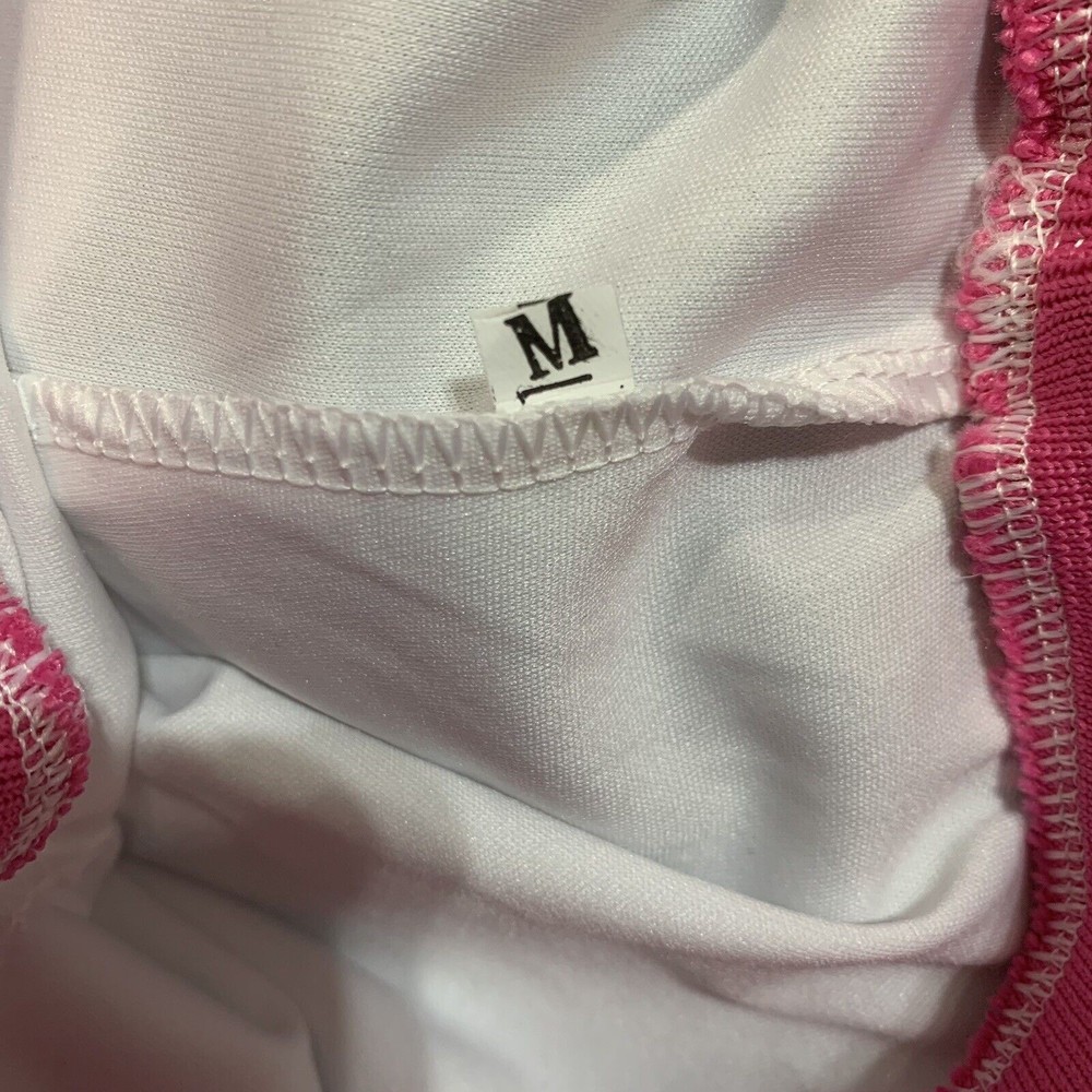 Women White Bodycon Shirts & Shorts with Sequined Front Logo Set Size XXL (A41) - Picture 12 of 13